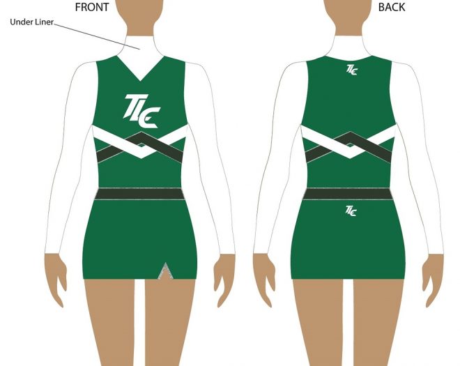 Green Polyester Cheerleading Uniform