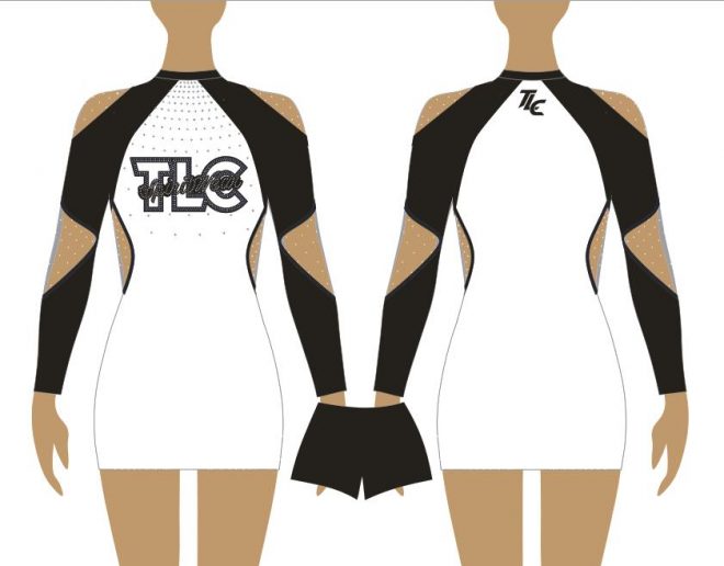 Black Cheerleading & Dance Uniform Costume