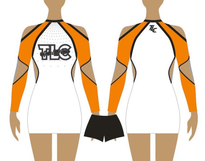 Orange Cheerleading & Dance Uniform Costume